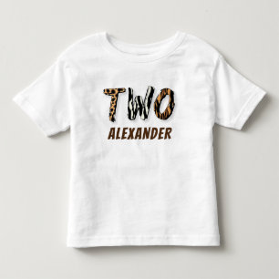 ボーイワイルドサファリ2回目の誕生日 トドラーTシャツ