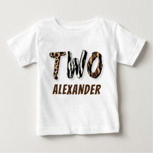 ボーイワイルドサファリ2歳の誕生日 ベビーTシャツ