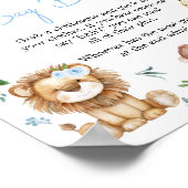 ボーイワイルドワンサファリベイビーシャワー言わないベビー ポスター (角)