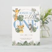 ボーイワイルドワンサファリ誕生日招待状ジャングル 招待状 (スタンド正面)