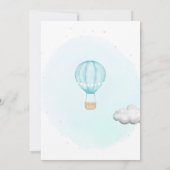 ボーイワンダーフルワールドホットエアバルーンファースト誕生日 招待状 (裏面)