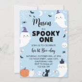 ボーイワン不気味幽霊ファースト誕生日 招待状 (正面)