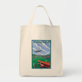 ボーイングフィールドヴィンテージ旅行ポスター トートバッグ (正面)