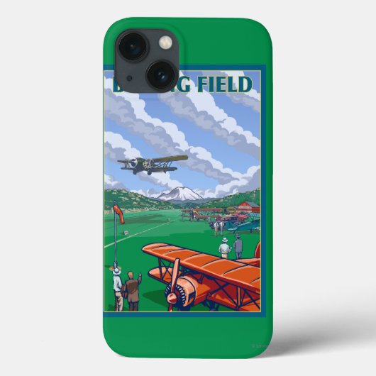 ボーイングフィールドヴィンテージ旅行ポスター Case-Mate iPhoneケース (裏面)