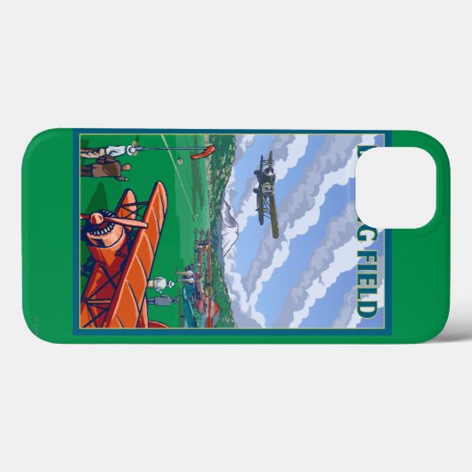 ボーイングフィールドヴィンテージ旅行ポスター Case-Mate iPhoneケース (裏面 (横))