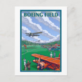 ボーイングフィールド ヴィンテージ トラベル ポスター ポストカード (正面)