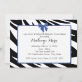 ボーイング付きゼブラストライプSweet sixteen誕生日 招待状 (裏面)