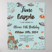 ボーイ不気味ハロウィーン誕生日タイムカプセルサイン ポスター (正面)