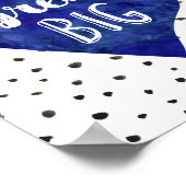 ボーイ子供部屋デコールウォーターカラーネイビーブルーハート ポスター (角)