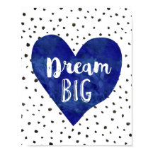 ボーイ子供部屋デコールウォーターカラーネイビーブルーハート