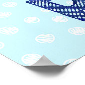 ボーイ子供部屋デコールラビットレターブルードット ポスター (角)