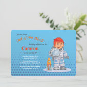 ボーイ宇宙飛行士のバースデーパーティ招待状 招待状 (スタンド正面)