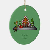ボーイ小妖精や小人ジンガーブレッドハウスホリデーオーナメント セラミックオーナメント (右)