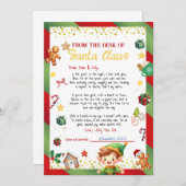 ボーイ小妖精や小人レタークリスマス/休日 招待状 (正面/裏面)