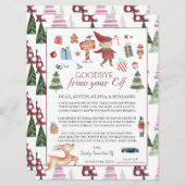 ボーイ小妖精や小人 |キッズクリスマス小妖精や小人さよなら手紙 (正面/裏面)