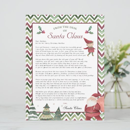 ボーイ小妖精や小人 |リタイアレターChristmas Santa's Desk 招待状 (スタンド正面)