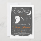 ボーイ幽霊リトルブーバースデーパーティーハロウィーン 招待状 (正面)