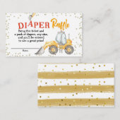 ボーイ建築イエロートラックおむつラッフル エンクロージャーカード (正面/裏面)