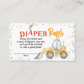 ボーイ建築イエロートラックおむつラッフル エンクロージャーカード (正面)