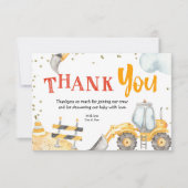 ボーイ建築イエロートラックサンキューカード サンキューカード (正面)