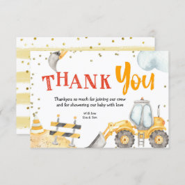 ボーイ建築イエロートラックサンキューカード サンキューカード