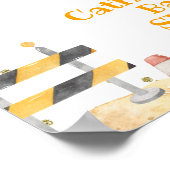 ボーイ建築イエロートラック歓迎サイン ポスター (角)