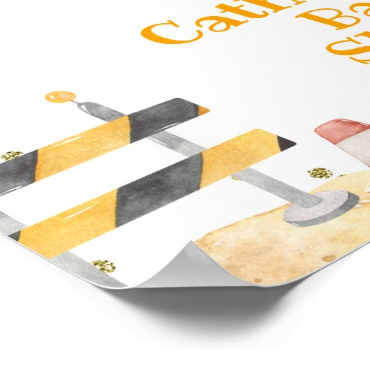 ボーイ建築イエロートラック歓迎サイン ポスター (角)