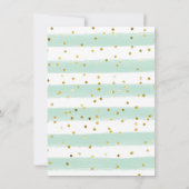 ボーイ恐竜誕生日金ゴールドミントブルー招待状 招待状 (裏面)