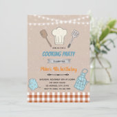 ボーイ料理テーマの招待 サンキューカード (スタンド正面)