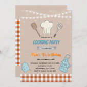 ボーイ料理テーマの招待 サンキューカード (正面/裏面)