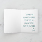 ボーイ最高のアイバー誕生日ブルーグラデーション写真 シーズンカード (内部)