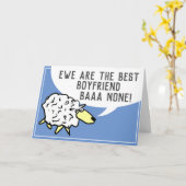 ボーイ最高のアバーなし – Sheep Pun カード (黄色い花)