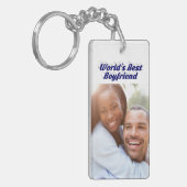 ボーイ最高のア写真ダークブルー3D文字 キーホルダー (正面左)