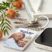 ボーイ最高のア写真ダークブルー3D文字 キーホルダー (正面右)