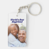 ボーイ最高のア写真ダークブルー3D文字 キーホルダー (裏面)