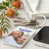 ボーイ最高のア写真ブルー3D文字 キーホルダー (正面右)