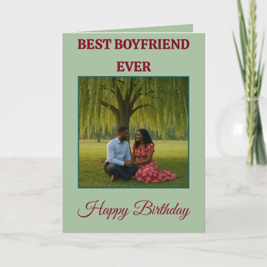 ボーイ最高のア・エバー・ロマンチック誕生日写真 シーズンカード (正面)