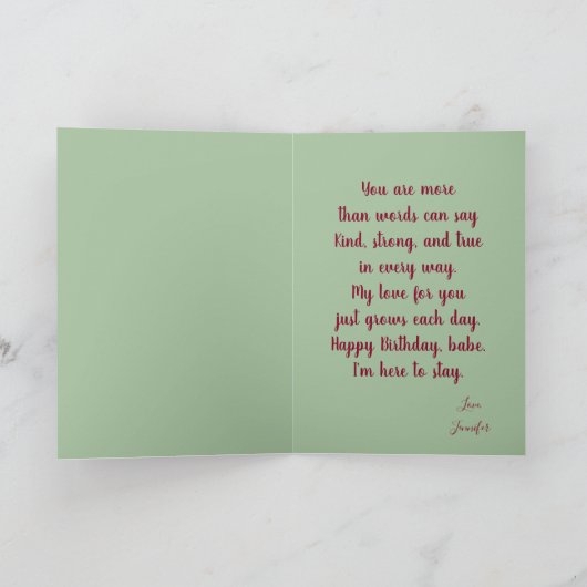 ボーイ最高のア・エバー・ロマンチック誕生日写真 シーズンカード (内部)