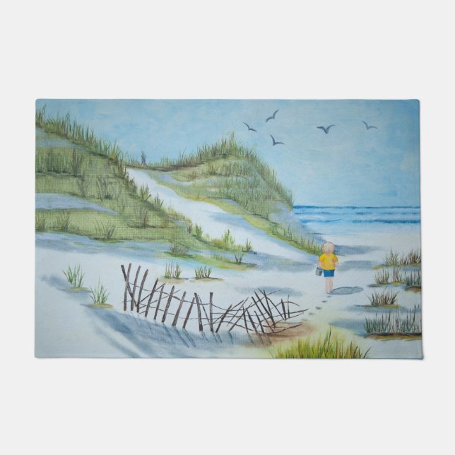 ボーイ歩くザビーチ ドアマット (正面)