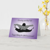 ボーイ泳ぐ人誕生日カード カード (黄色い花)