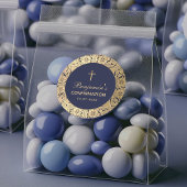 ボーイ確認ヴィンテージ金ゴールドバラネイビーブルー ラウンドシール