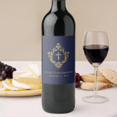 ボーイ確認海軍ブルーフェイク金ゴールドクレストヴィンテージ ワインラベル