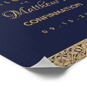 ボーイ確認海軍ブルー金ゴールドバラ歓迎 ポスター (角)