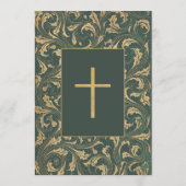 ボーイ確認金ゴールドクロスグリーンヴィンテージシスル 招待状 (裏面)