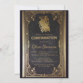 ボーイ確認金ゴールドクロス&ブックエレガントヴィンテージ 招待状 (正面)