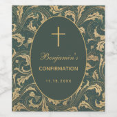 ボーイ確認金ゴールドシスルクロスグエレガントリーン ワインラベル (シングルラベル)