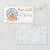 ボーイ秋ウィンターウッドランドキツネおむつラッフルチケット エンクロージャーカード (正面/裏面)