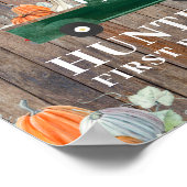 ボーイ秋誕生日グリーントラック&パンプキンスウェルカム ポスター (角)