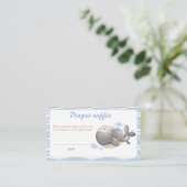 ボーイ航海のクジラ赤ちゃんシャワーおむつラッフルカード エンクロージャーカード (スタンド正面)