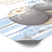 ボーイ航海のクジラ赤ちゃんシャワーおむつラッフルサイン ポスター (角)